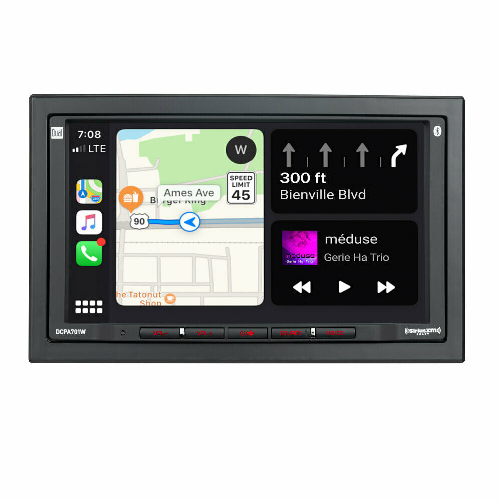 Dual DCPA701W 7" Touchscreen Backlit LED 2-Din Receiver w/Apple CarPlay - Sellabi