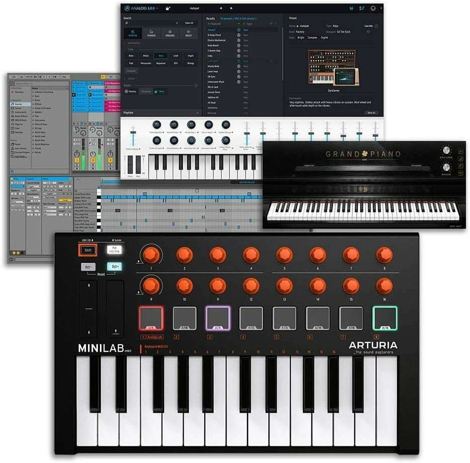 Arturia MiniLab MKII 25-Key USB MIDI Controller Keyboard (Orange Edition) - Sellabi