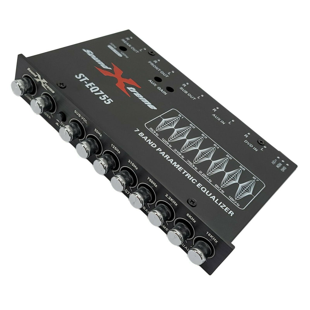 SX EQ755 1/2 Din 7 Band 8V Car Audio Equalizer EQ Front, Rear + Bass Sub Output - Sellabi