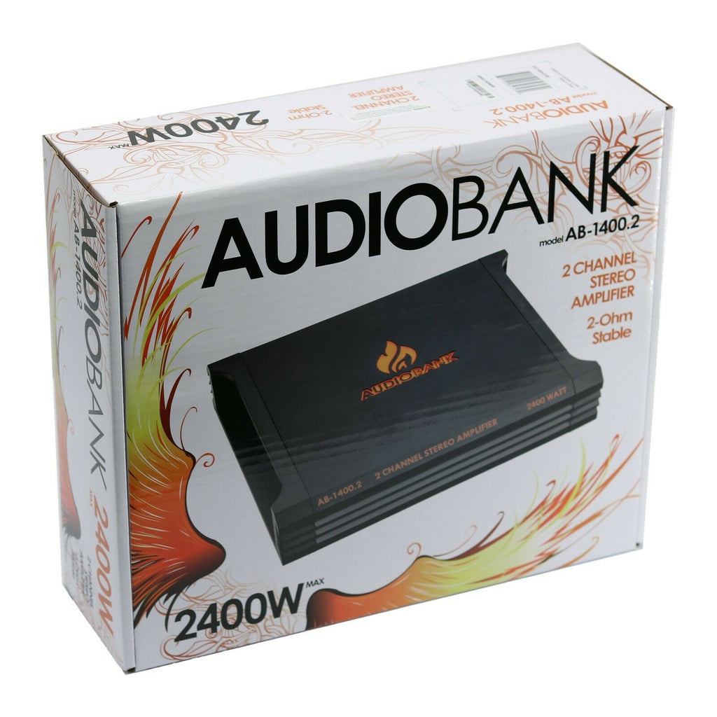 Audiobank 2 Channel 2400 Watt 2 Ohm A/B Class Car Audio Stereo BASS Amplifier - Sellabi