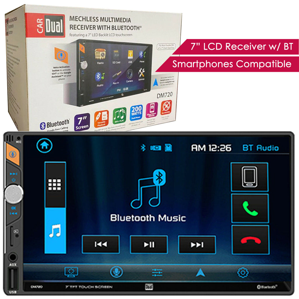 DUAL DM720 7" LCD Digital Media Receiver w/ Bluetooth / Voice Activation Button - Sellabi