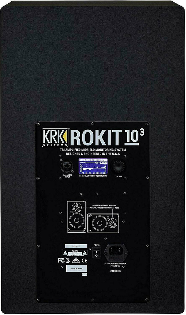 KRK RP10-3 Rokit 10-3 G4 Tri-Amp 10" Three-Way Powered Studio Monitor, Black - Sellabi