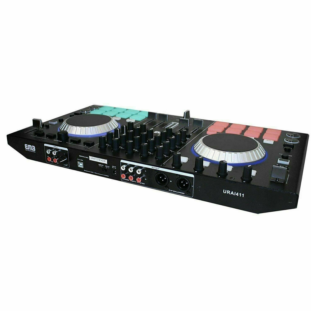 EMB URAI411 Controller 4 Ch DJ MIXER With Effects -2 Jog Wheels Scratching -UC - Sellabi