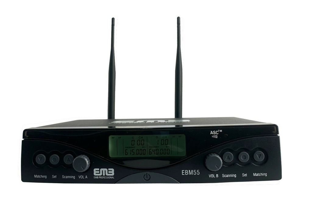 EMB Professional UHF Wireless Vocal Microphone w/2x Mic Cordless Receiver -EBM55 - Sellabi