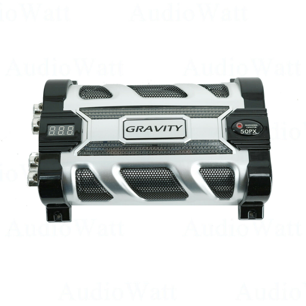 Gravity Car Battery Stiffening Portable 50.0 Farad Capacitor GR-50PX +  0 Ga Kit - Sellabi