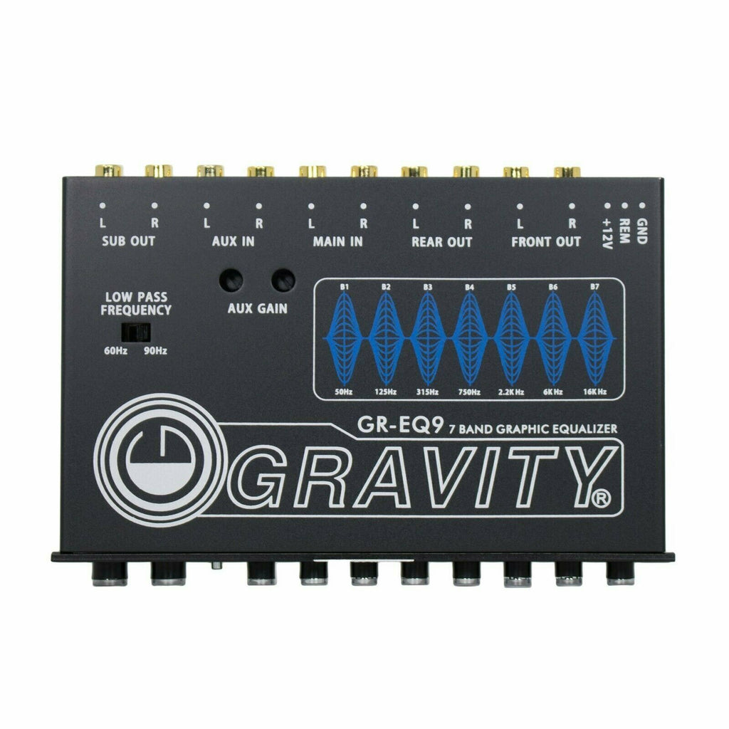 Gravity EQ9 1/2 Din 7 Band Car Audio Equalizer EQ w/ Front, Rear + Sub Output - Sellabi