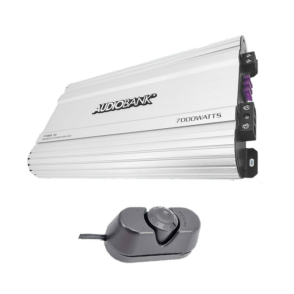 Audiobank P7000.1D Monoblock 7000 WATTS  Class D Car Amplifier  + 4 Ga Amp Kit - Sellabi