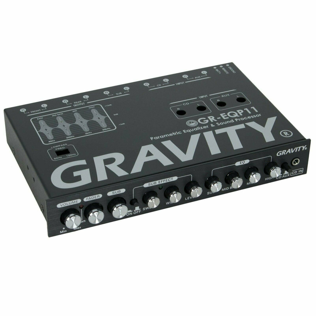 Gravity Car Audio Equalizer, Sound Processor epicenter Bass Maximizer Sub Output - Sellabi
