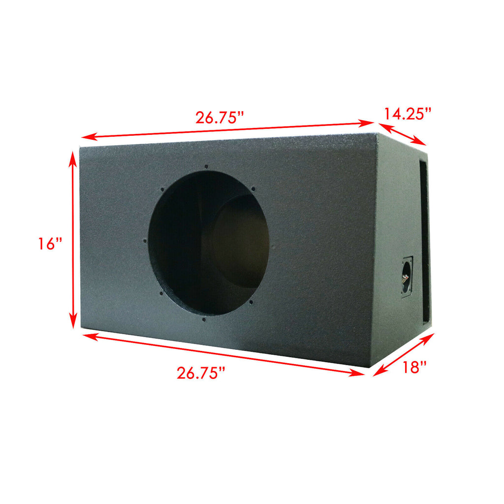 12" Ported Subwoofer Box with Bedliner Spray Painted 1" MDF wood 12W7AE-3 W7 W6 - Sellabi