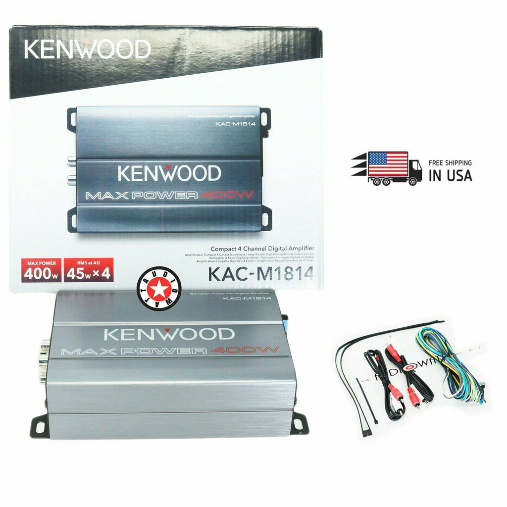 Kenwood KAC-M1814 400W Max Power MOSFET Compact 4-Channel Amplifier Class D - Sellabi