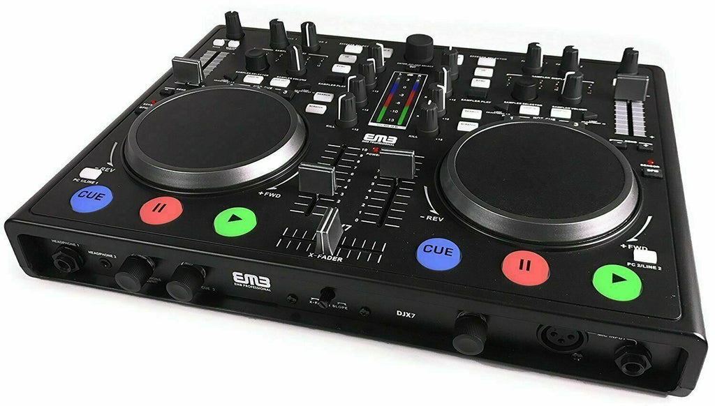 EMB DJX7 PRO DUAL USB MP3 Mixer DJ Scratch Midi Controller + Virtual DJ LE New - Sellabi