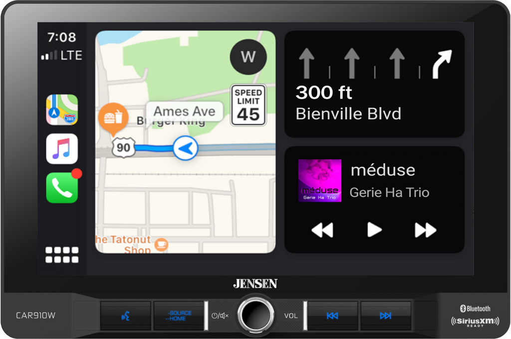 Jensen CAR910W 9" 1-Din Multimedia Receiver WIRELESS CarPlay SiriusXM-Read +XV30 - Sellabi
