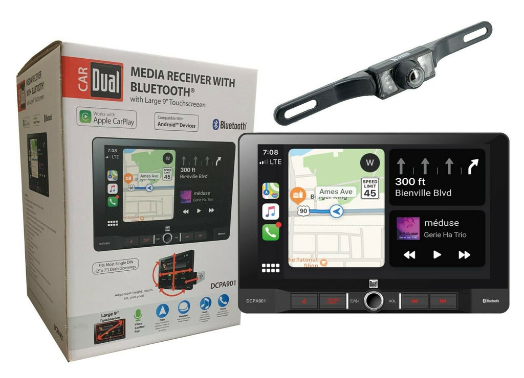 Dual DCPA901 9-Inch 1-Digital Digital Media Receiver w/CarPlay + Back Cam XV95BK - Sellabi