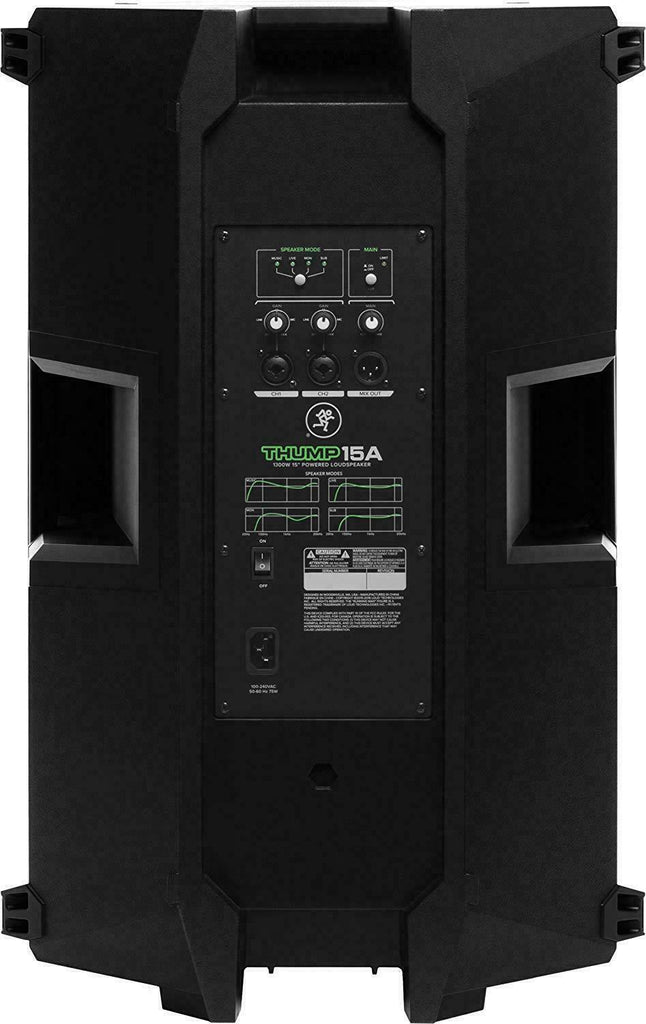 2x Mackie Thump15A 1300W 15? speaker + 2x Stands + Microphone + 2x XLR + Magnet - Sellabi