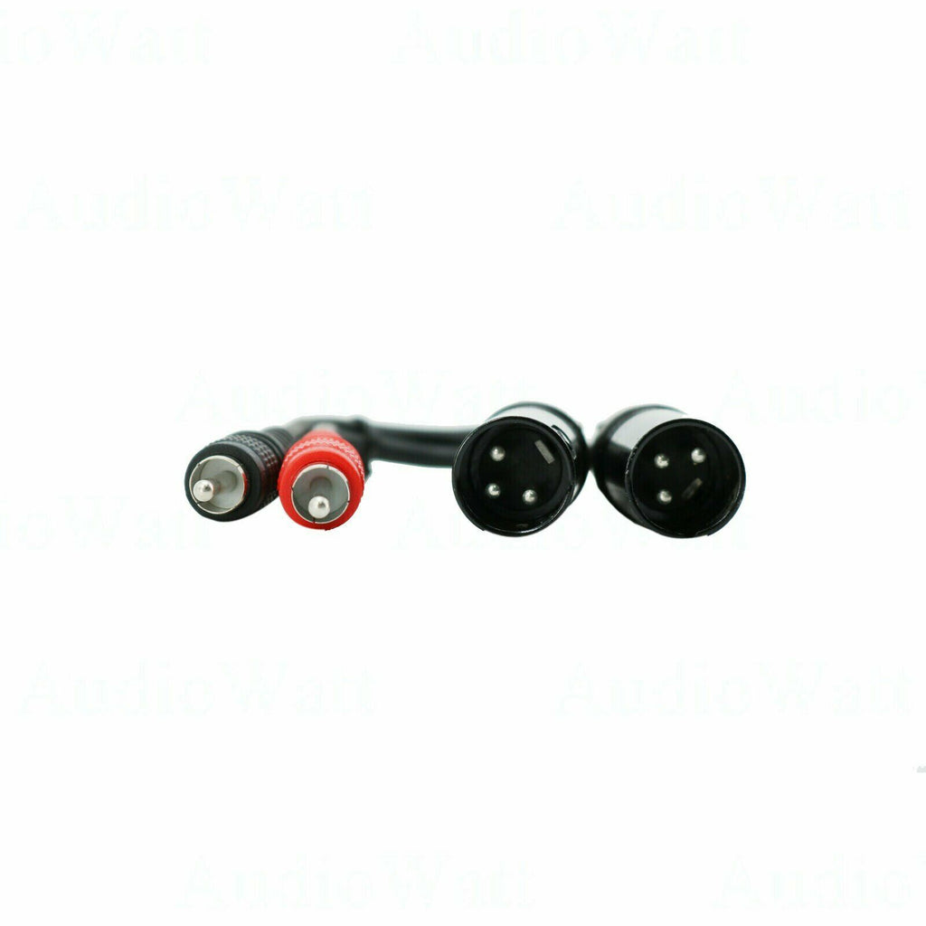 2 Sets 6 Inch  16 Gauge Dual XLR Male to Mattel RCA Male Plug Interconnect Cable - Sellabi