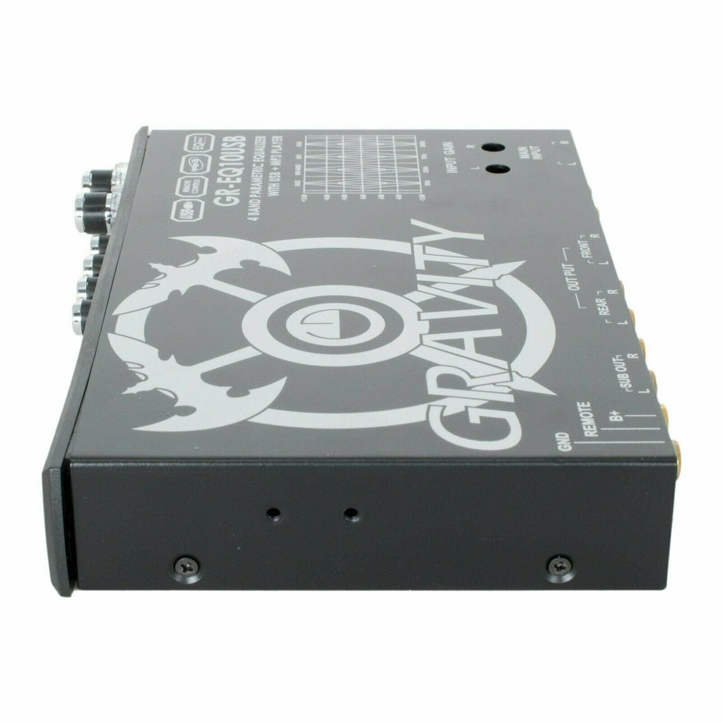 Gravity Car Audio SD, USB, AUX, MP3 Player w/ 4-Band Parametric Equalizer 9V RMS - Sellabi