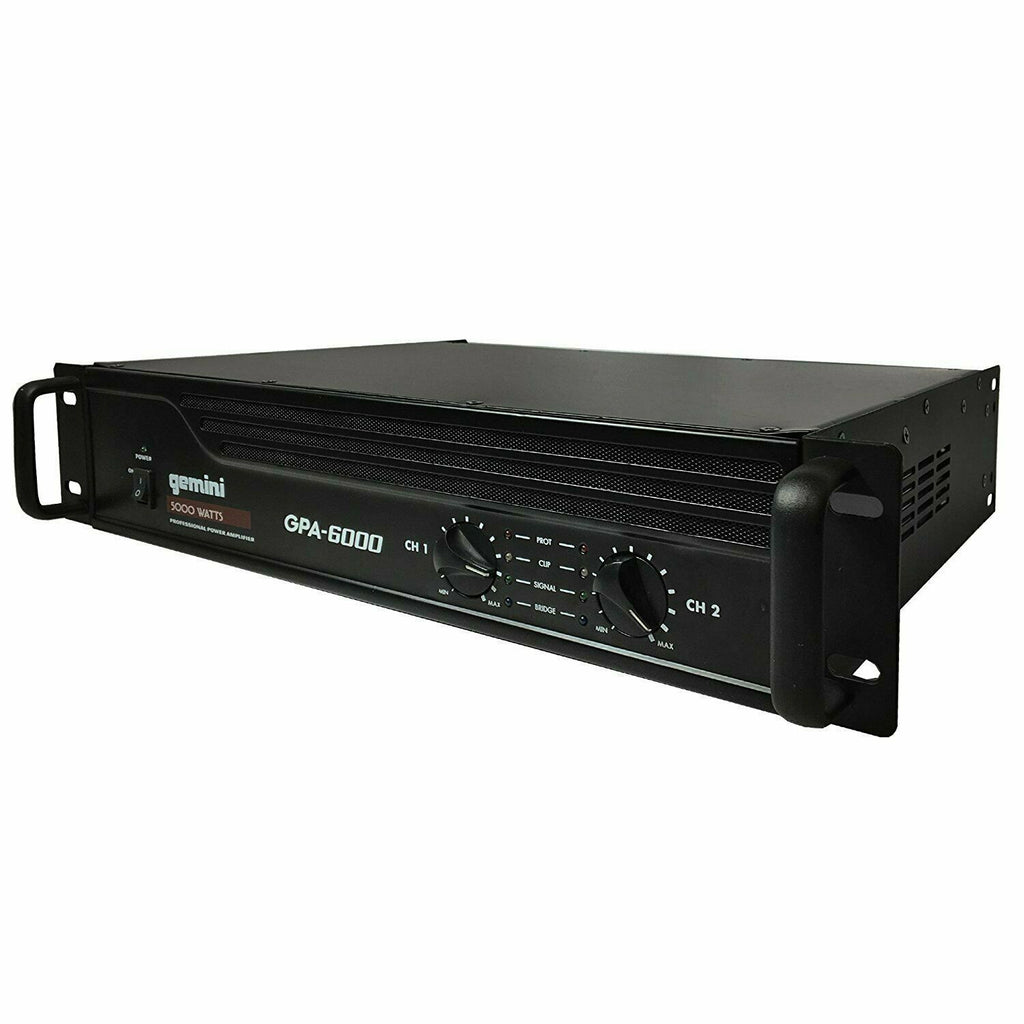 Gemini Pro GPA-6000 5000W 2 Channel Power DJ Amplifier 2U Rack Mount Amp Stereo - Sellabi