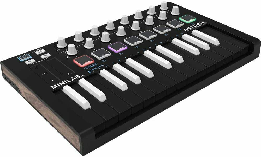 Arturia MiniLab MKII Inverted MIDI SlimKey Controller Keyboard Black No Box UC - Sellabi