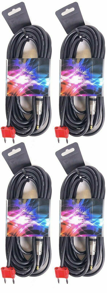 4 25FT FOOT 1/4  COMPATIBLE TO BANANA 16 GA GAUGE PA DJ SPEAKER CABLE - Sellabi