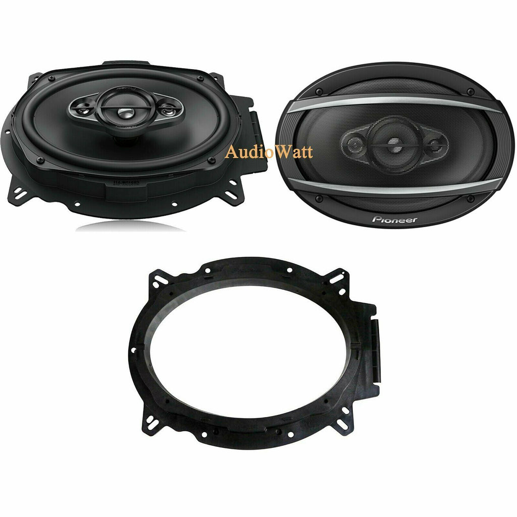 2x Pioneer TS-A6960F 450 Watts 6"x9" 4-Way Car Speakers + 2 Boxes + 50Ft Wire - Sellabi