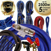 Complete 5 Channels 2500W 4 Gauge Amplifier Installation Wiring Kit Amp PK2 Blue - Sellabi