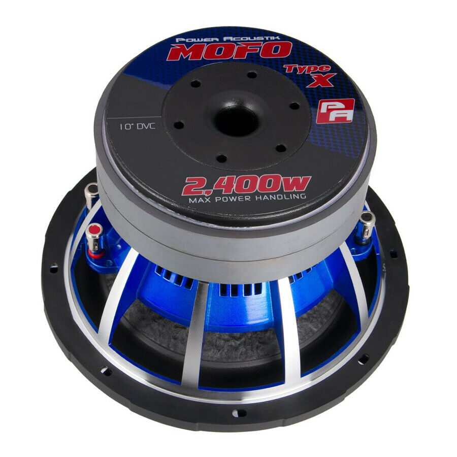 1x Power Acoustik MOFO-102X 10" 2400W MAX Power 2Ohm DVC MOFO Series Subwoofer - Sellabi