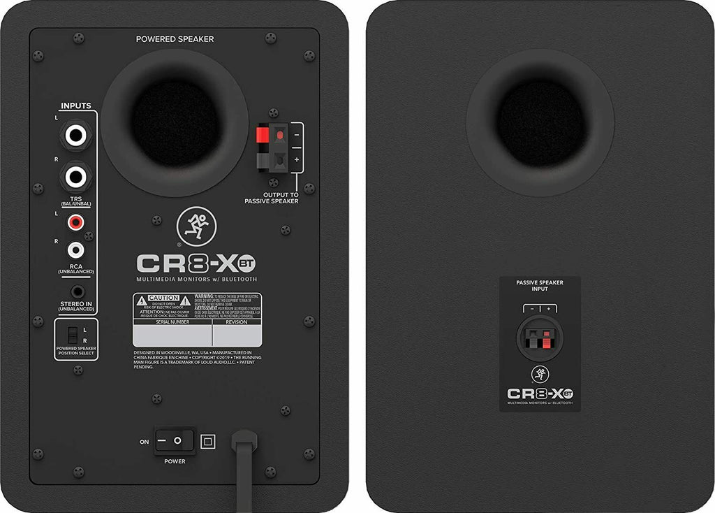 2x Mackie CR8-XBT CR-X Series 8" Multimedia Monitors + 2x XLR Cables + Magnet - Sellabi