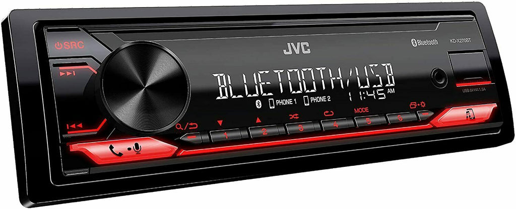 JVC KD-X270BT Single DIN SiriusXM Ready Bluetooth In-Dash Car Stereo Receiver - Sellabi