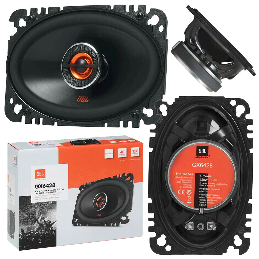 2x JBL GX6428 4"x6" INCH 120W 2-Way GX Series Coaxial Audio Powerful Speakers - Sellabi