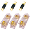 3X ANL Fuse Holder Inline PRO Car Audio 0 2 Gauge AWG Wire Gold ANL Fuse 200A X3 - Sellabi