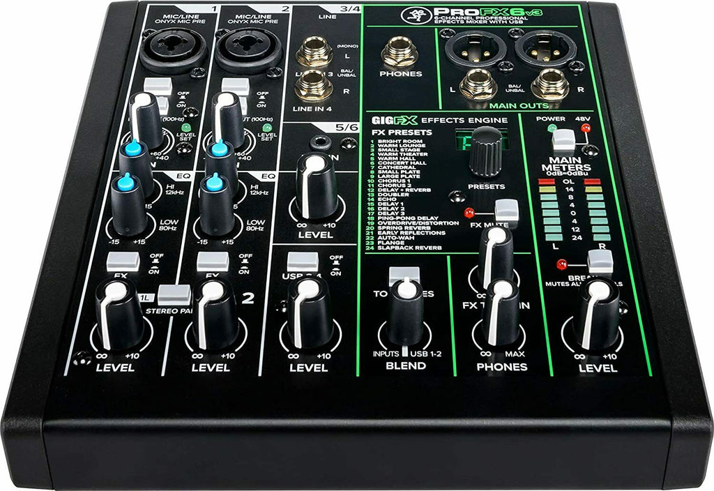 Mackie PROFX6v3 6 Channel Professional Effect Mixer with USB GigFX Effects -UC - Sellabi