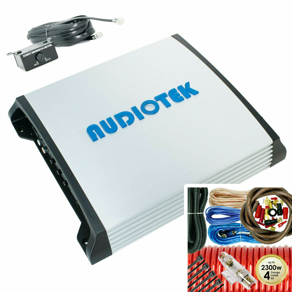 Audiotek AT920S 2 Channels 2000 WATTS Bridgedable Car Amplifier + 4 Gauge Kit - Sellabi