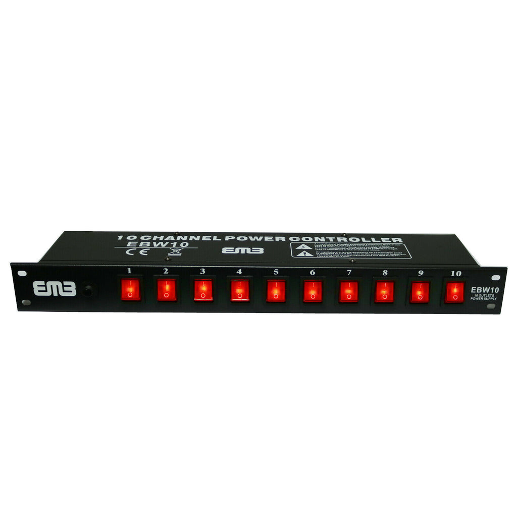 4x EMB EBW10 10 Outlets Rack Mount Power Supply AC 110V/220V Surge Protector - Sellabi