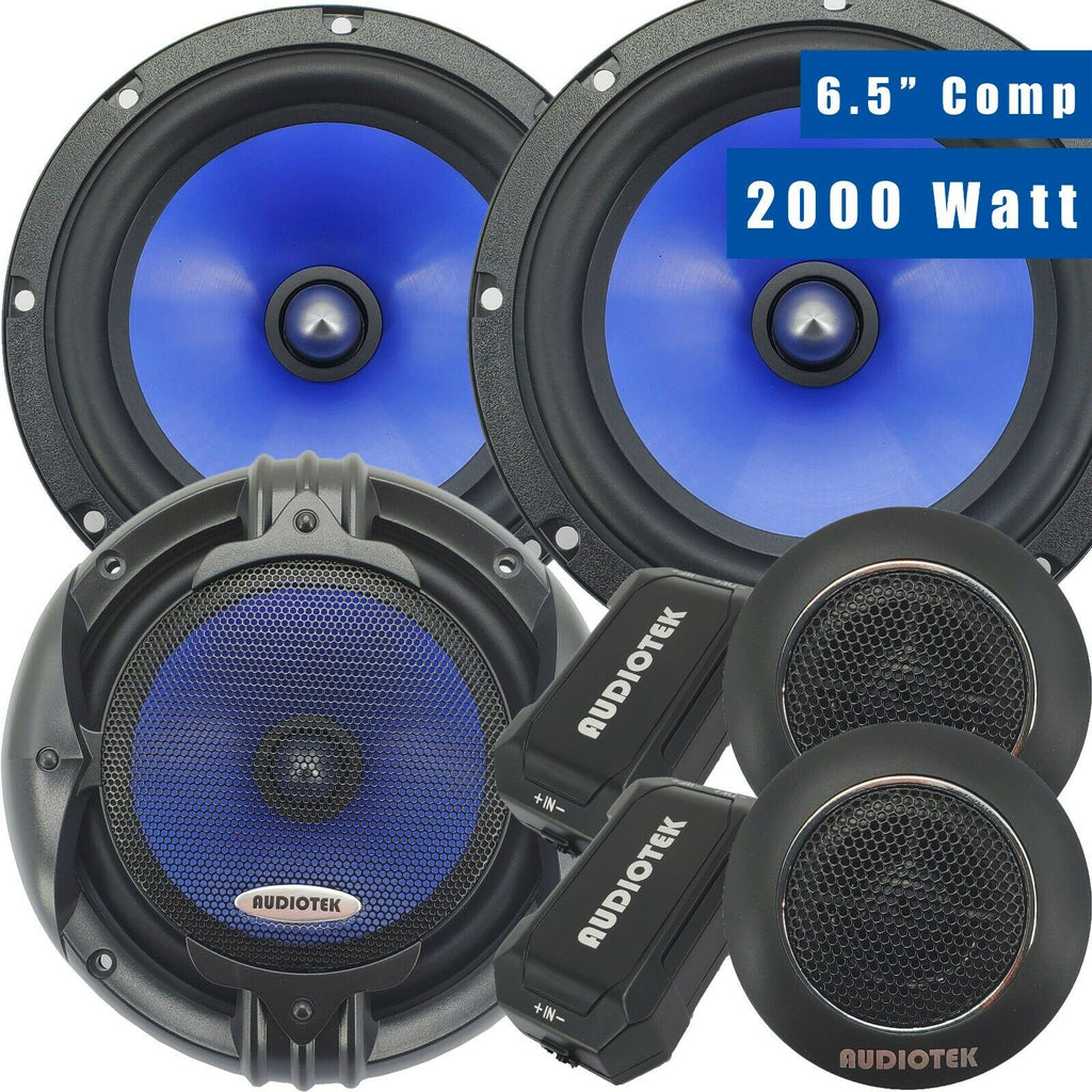 (2) Pairs 65C 2000W 6.5-Inch 2-Way Car Audio Component Speaker System 6-1/2in - Sellabi