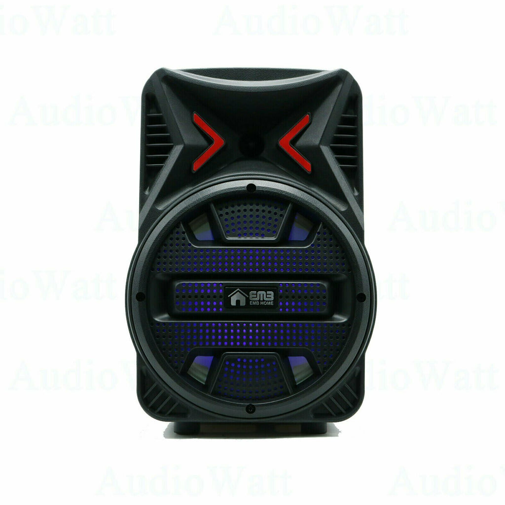 8" 600 Watts Portable Powered DJ Speaker Only Work w/ iPhone Bluetooth AUX USB - Sellabi