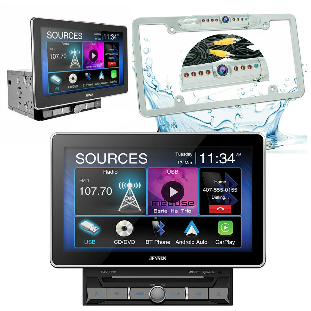 Jensen CAR8000 10.1" Touchscreen Multimedia Receiver Bluetooth + Rear Cam 30CH - Sellabi