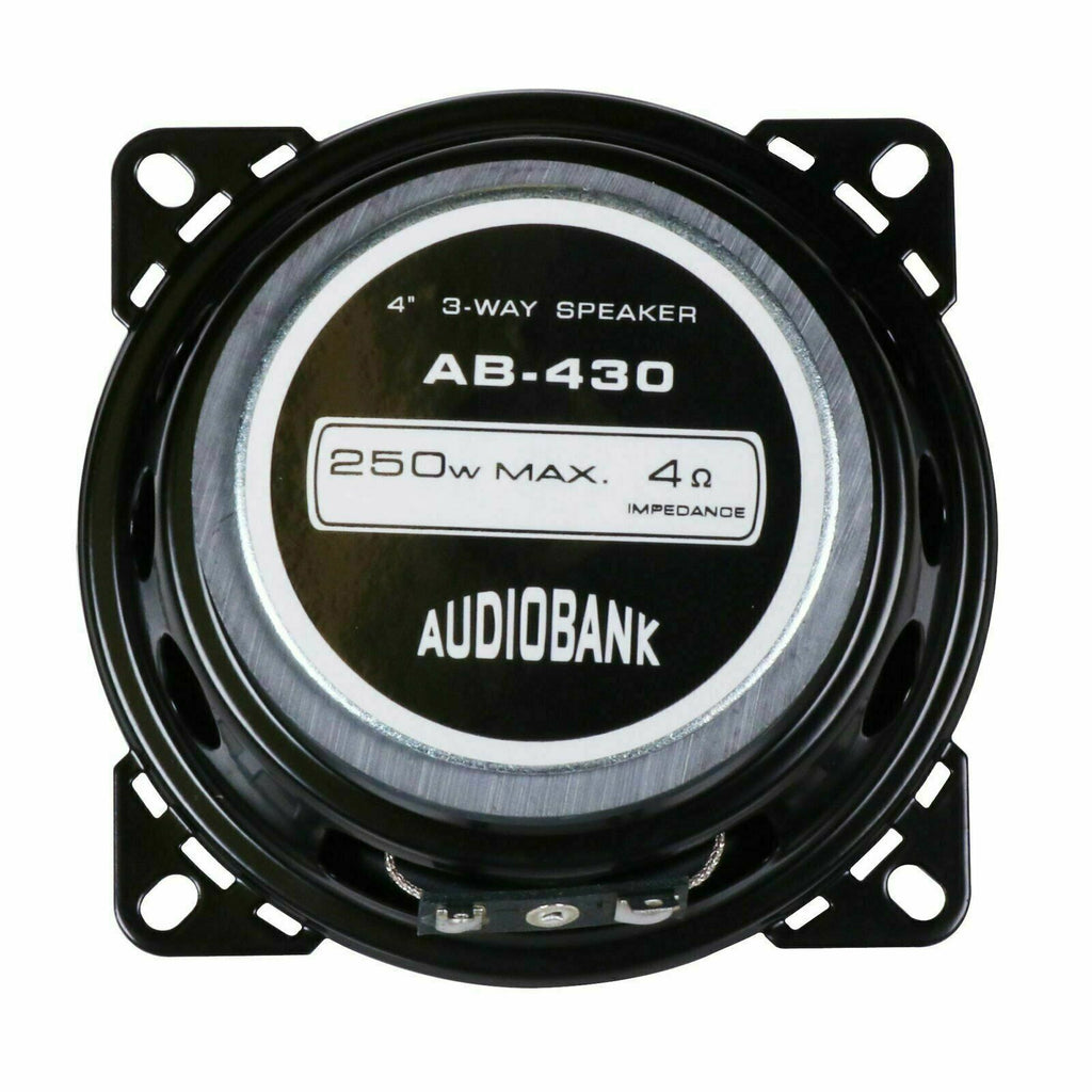 NEW AUDIOBANK AB-430 250 WATTS 4" INCH 3-Way CAR AUDIO COAXIAL SPEAKERS | 1 PAIR - Sellabi