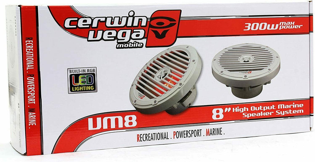 Cerwin Vega VM8 - 8" White 2-Way Coaxial Marine Speakers -Pair - Sellabi