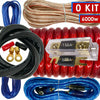 XB Complete 0 Gauge Amp Kit Amplifier Install Wiring 0 Ga Wire Cable 6000W RED - Sellabi