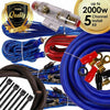 Complete 5 Channels 2000W 4 Gauge Amplifier Installation Wiring Kit Amp PK1 Blue - Sellabi
