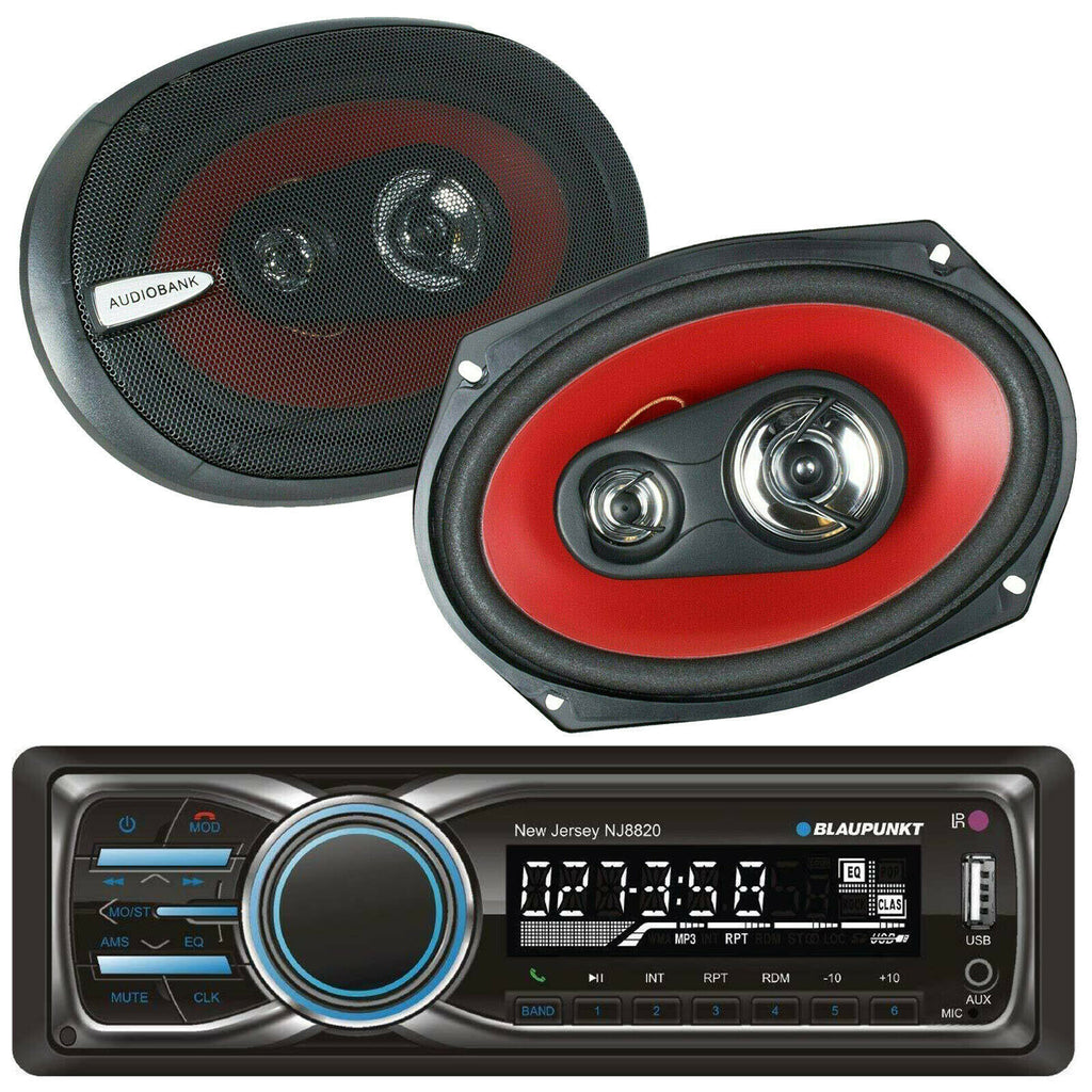 Blaupunkt NEW JERSEY 1-Din MP3 Receiver USB + 2x Audiobank AB-6970 6x9" Speakers - Sellabi