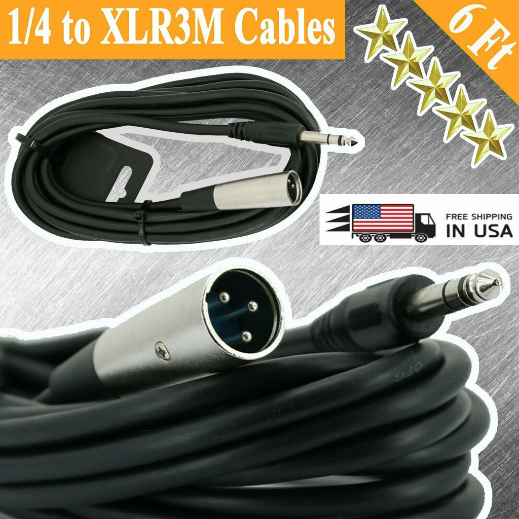 1X Balanced Interconnect Studio Cable, 1/4 in TRS to XLR3M, 6ft  DJ Sound Audio - Sellabi