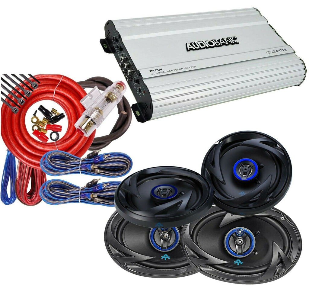 2x Autotek ATS693 6x9" + 2x ATS65CX 6x5" Speakers + Audiotek P1004 Amp + Kit - Sellabi