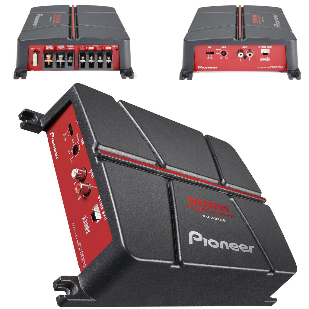 Pioneer GM-A3702 500 Watt 2-Channel Car Audio Full Range Amplifier + 8 Gauge Kii - Sellabi