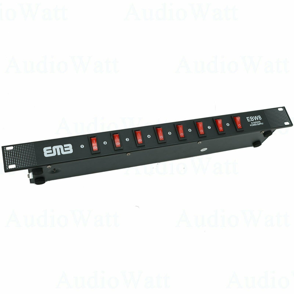 EMB EBW8 8 Outlet Rack Mount Power Supply AC 110V/220V Outlet Surge Protector - Sellabi