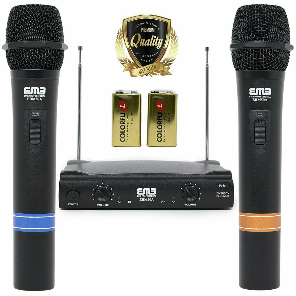 VHF Dual Wireless Microphone Handheld Professional HIFI EMB - 55APK5 - Sellabi