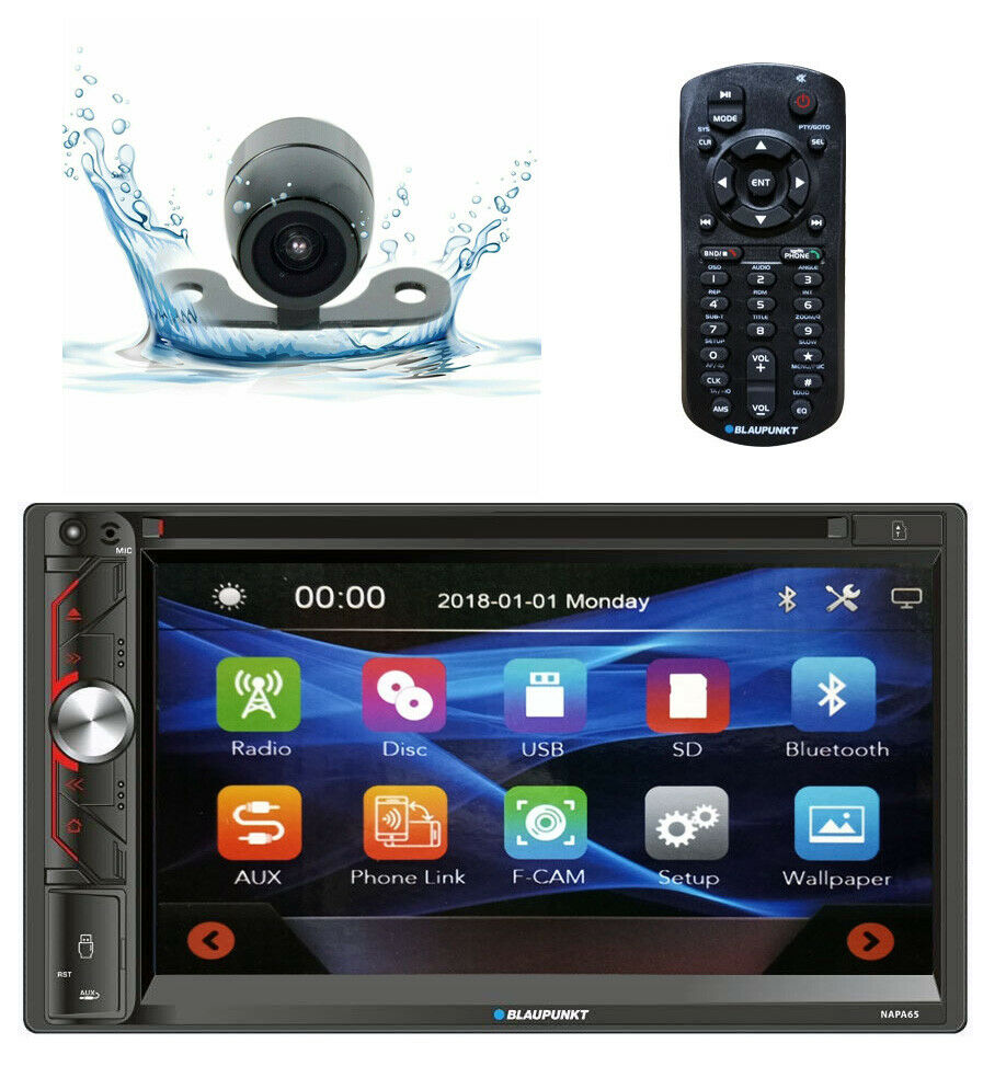 Blaupunkt NAPA65 6.9" 2-Din Touchscreen AM/FM DVD Receiver+ HD Backup Camera - Sellabi