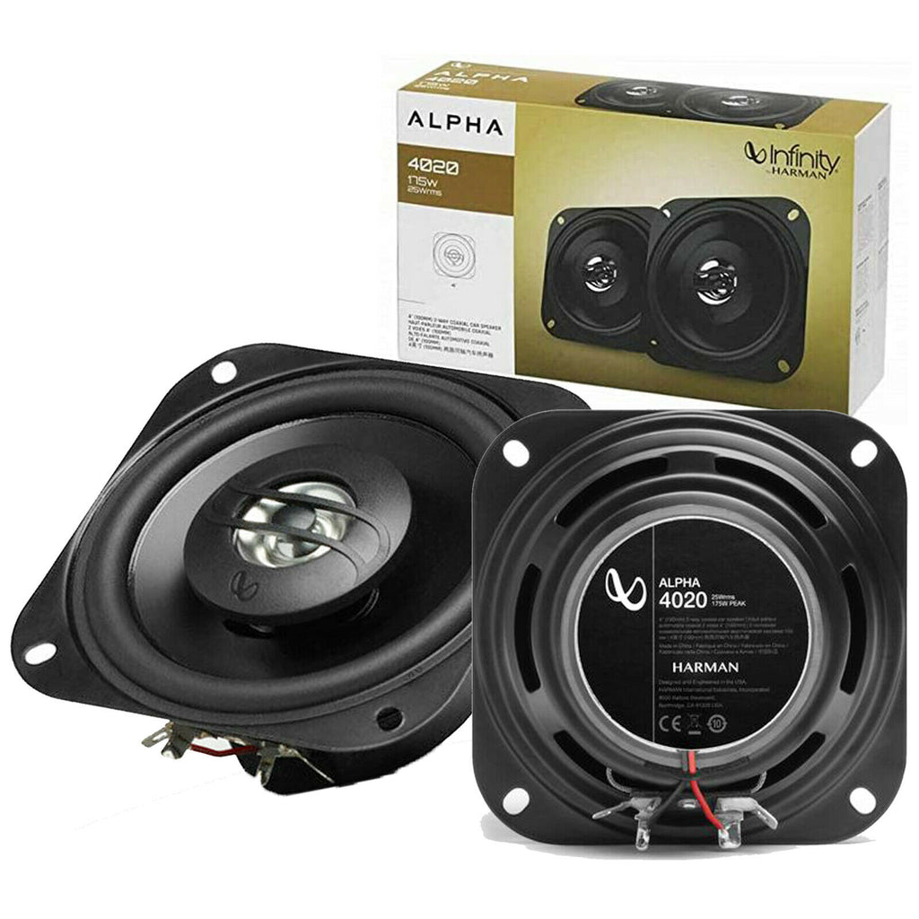 4x Infinity ALPHA 4020 4'' inch 350W Peak 2-Way Coaxial Car Speakers New 2 Pairs - Sellabi