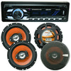 Gravity AGR-S202 Car Stereo Receiver + 4x Audiobank 6.5" 600 Watt 3-Way Speakers - Sellabi