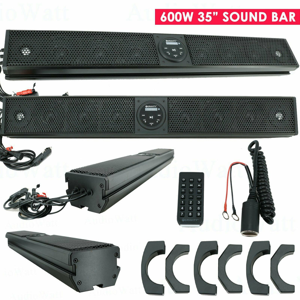 Gravity 600W 35" 8 Speaker Bluetooth Marine Polaris/ATV/UTV/RZR Soundbar System - Sellabi